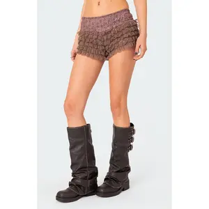 Edikted Women's Janis Floral Ruffled Shorts