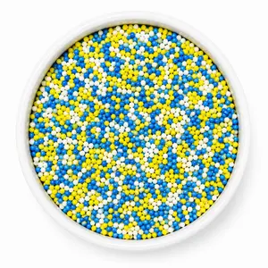 DIY Dot Cake Sprinkles - Nonpareil Cake Dots Blue Yellow White