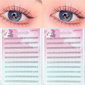 2 boxes Self-Adhesive False Eyelashes, Small Flame Lower Lash 240 Clusters, Natural Look, Beginner-Friendly Segmented Design, Soft No-Glue Application