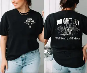 C0dy J0hnson Bullhead 2 Sides T Shirt, Country Music Top, Concert Outfit Merch, Unisex Short Sleeve Tee Shirt, Casual Clothing