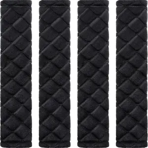 4 Pack Seat Belt Cover Extra Long Seat Belt Pads For Car Soft Comfort Shoulder Strap Covers Harness Pads Helps Protect Your Neck and Shoulder(11.8 Inch,Black)