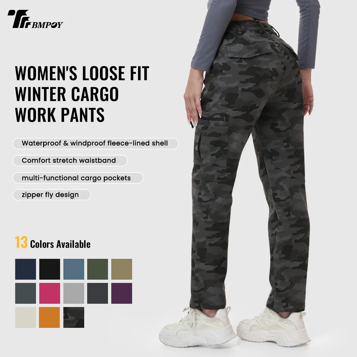 TBMPOY Women's Waterproof Windproof Outdoor Hiking Snow Ski Insulated Pants fathersdaygift