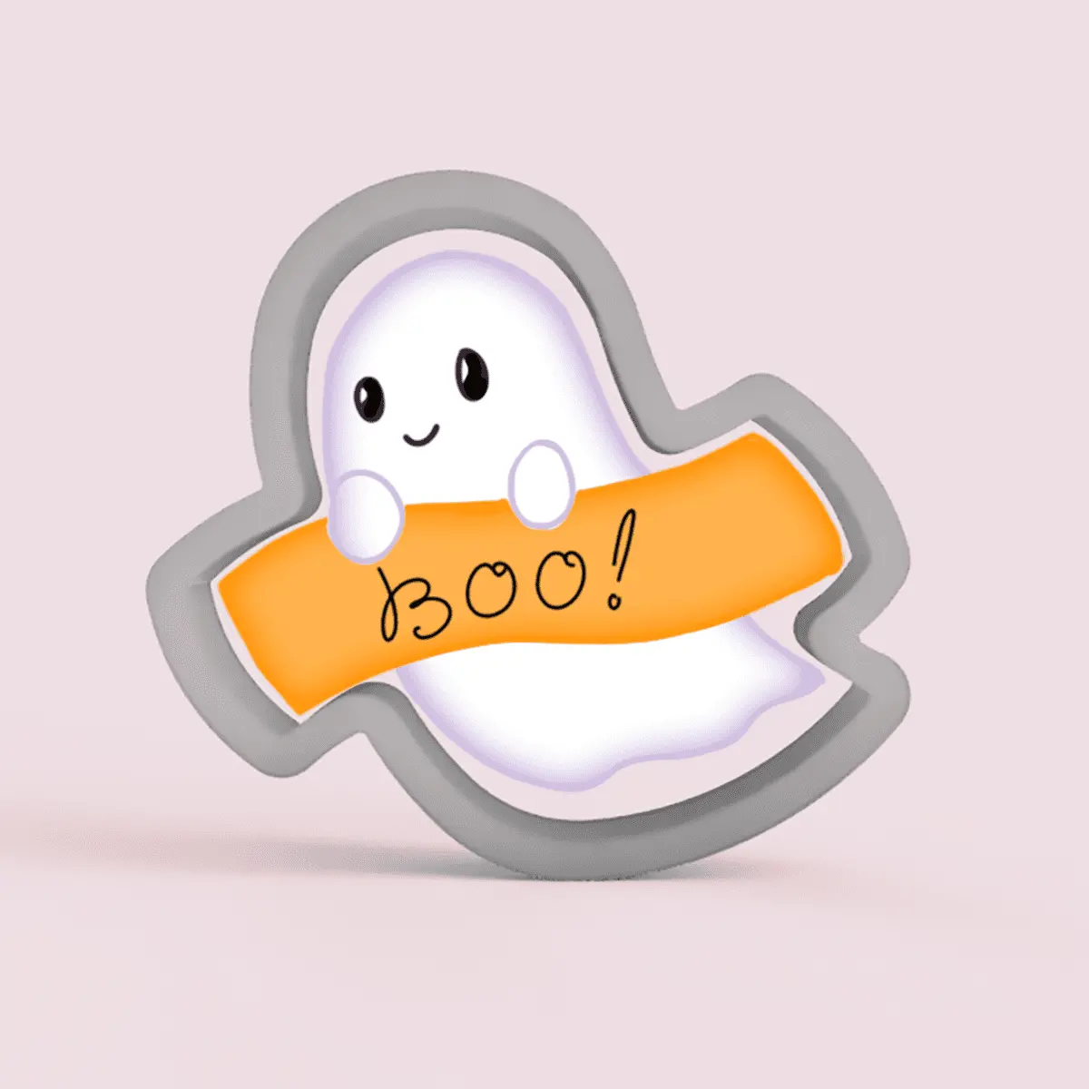Ghost with a Sign Cookie Cutter