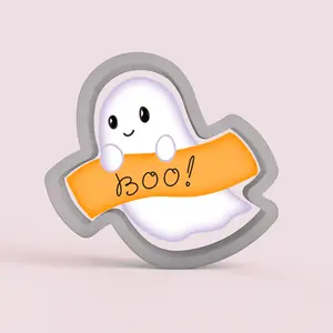 Ghost with a Sign Cookie Cutter Ghost with a Sign Cookie Cutter