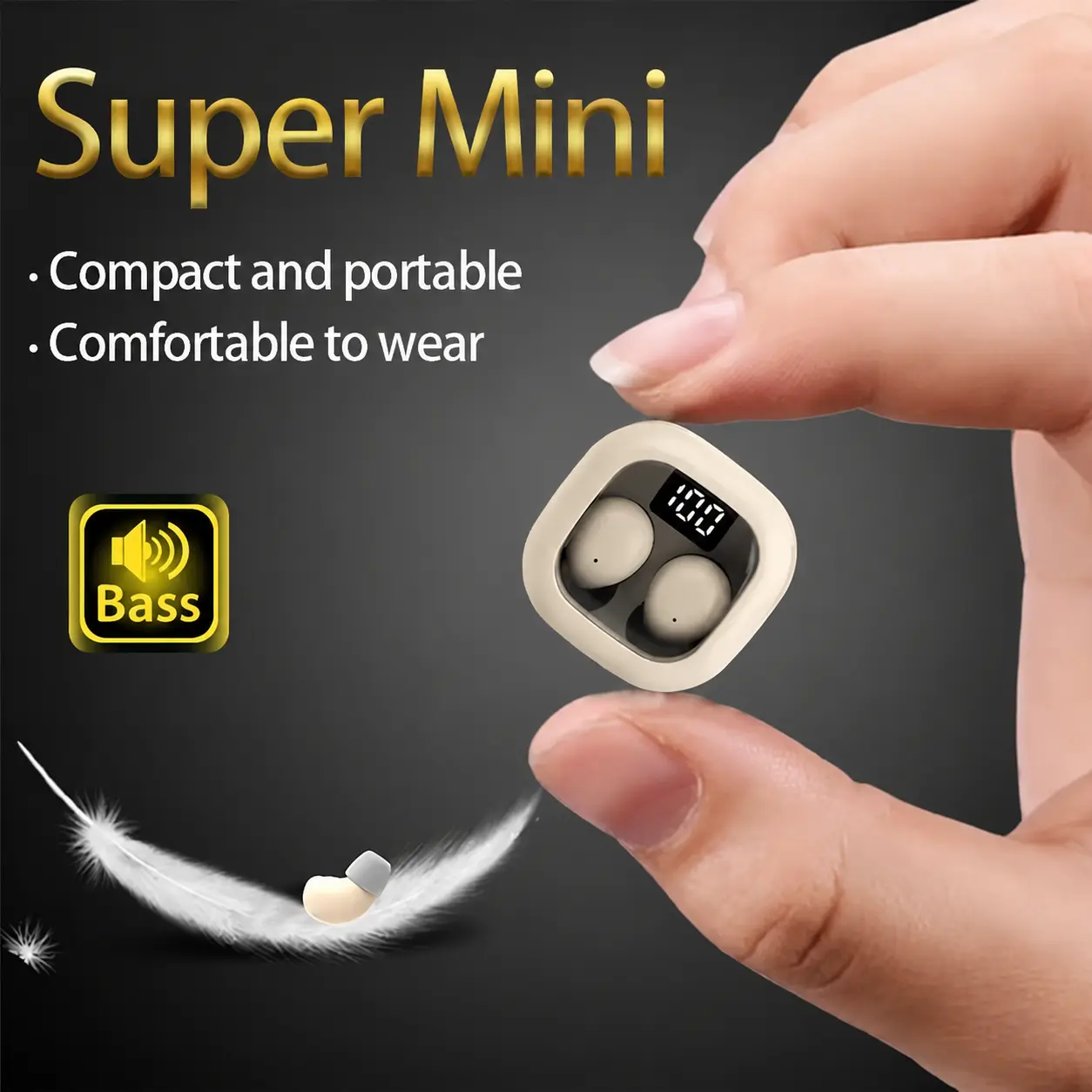 SK19 Mini Invisible Earbuds Wireless Micro Tiny Smallest Discreet Sleeping Sleep Headset, With Mic, For Small Ear Canals Sleep Sleeping Invisible Ear Buds Mini Discreet Headphones summerwins