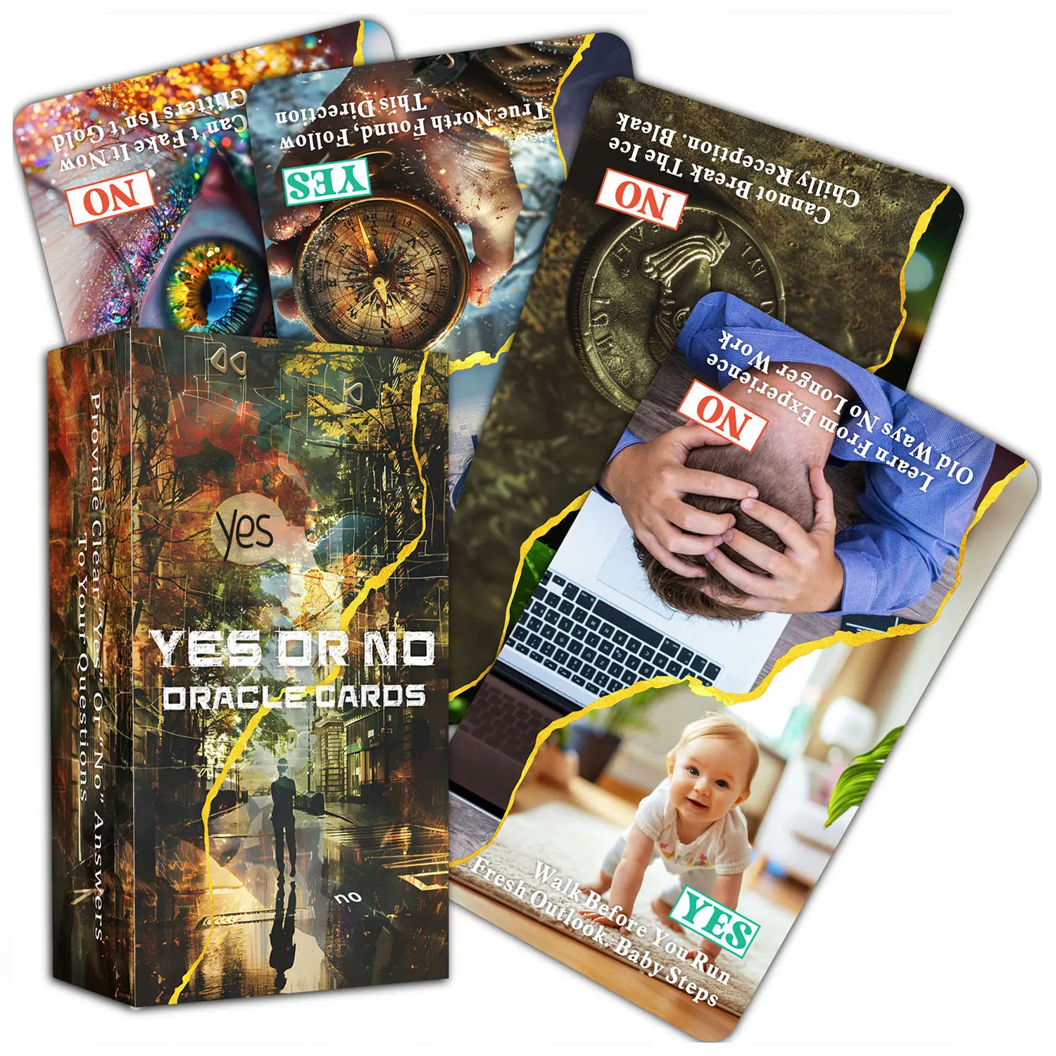 Oracle Card Game (56pcs/box), Yes or No Oracle Cards, Fortune Telling Toy, Prophecy Tarot Card Game for Beginners