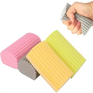 Damp Clean Duster Sponge 4 Pack,Magic Sponges Eraser Baseboard Cleaner Tool, Household Cleaning Sponge for Blinds, Glass, Railings, Mirrors, Floorboards, Fan , Vents(Multi Color)