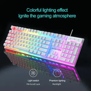 Wired Keyboard with Number Pad, Ergonomic Full-size Layout Keyboard, RGB Backlit Keyboard for PC Laptop MAC, Led Backlit Keyboard