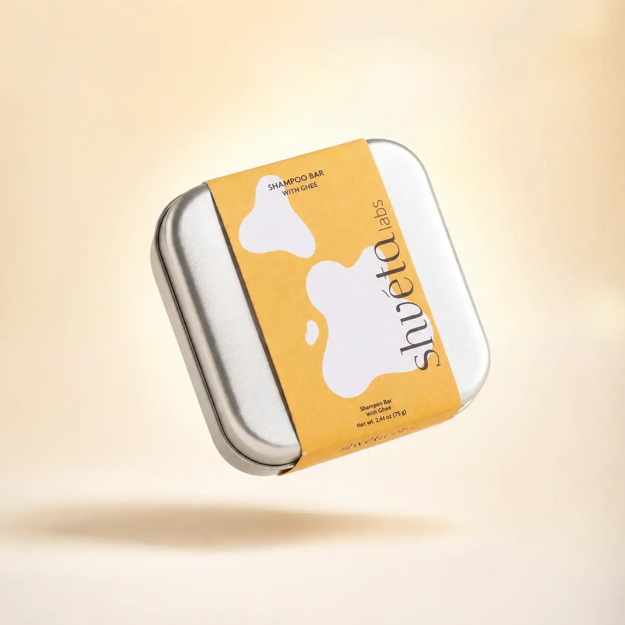 Ghee Shampoo Bar — Sulfate-Free Ayurvedic Scalp Cleanser, Zero Plastic, All Hair Types, 60g