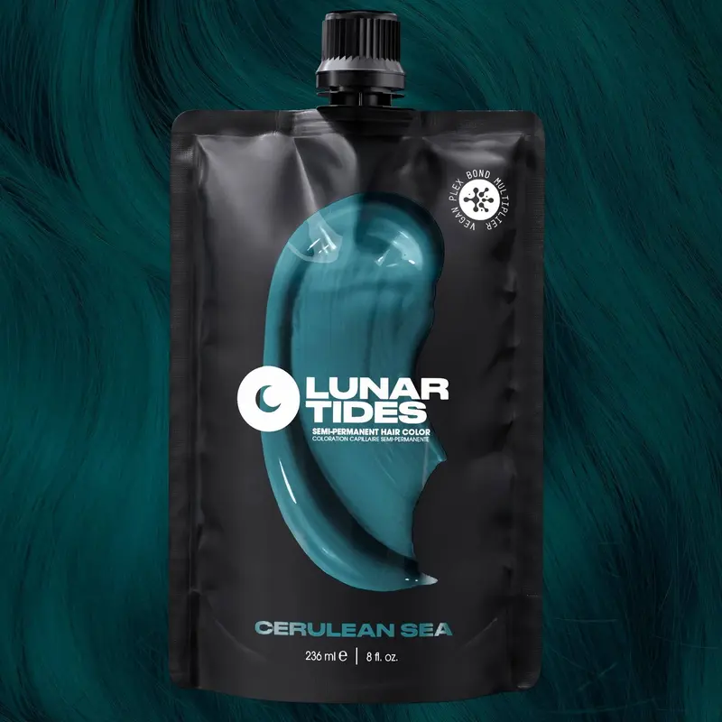 Lunar Tides Hair Color - Cerulean Sea Highly Pigmented Dark Teal Hair Dye