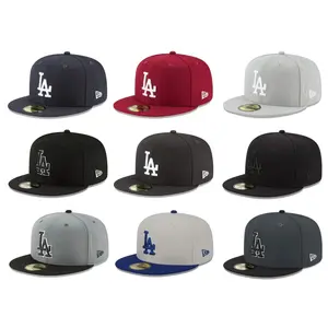 New Era MLB LA Dodgers Snapback Baseball Cap – LA Dodgers NY Yankees Braves Pirates Adjustable Flat Brim Hat, Embroidered Team Logo Streetwear Fashion Cap for Men Women, Classic Hip Hop Sports Hat