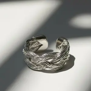 Twisted Rope Ring - Italian Crafted Adjustable Band in Gold & Silver