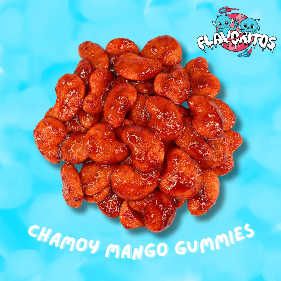 Chamoy Mango Gummies- Flavoritos Sweet and Chili Candy Snack Chewy Spicy Bonbon