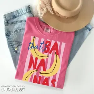 Baian - Comfort Colors That's Bananas Vintage T-shirt Summer Fruit Tshirt Food Pun Retro Graphic Tee Banana Trendy Summer Gift Idea