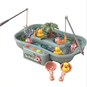 Electric Rotating Water Fishing Toy for Kids, Includes 2 Fishing Rods, Perfect Gift for Ages 3 and Up, Requires 3 Aa Batteries