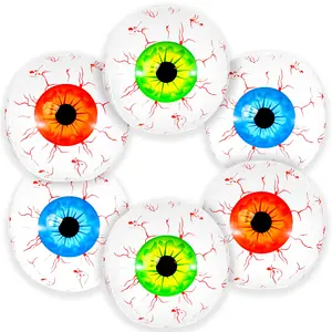1count 22inch 4D Inflatable Eyeball Balloon Halloween Foil Mylar Scary Eye Ball Balloon Halloween Party Decor Scary Themed Supplies
