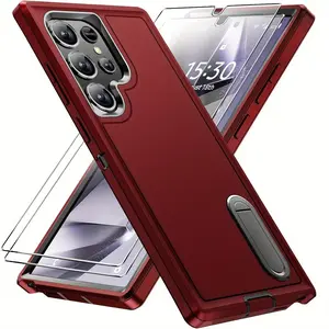 Full Body Shockproof Phone Case with 2 Counts Screen Protector, Dual Layer Phone Protective Cover, Phone Accessories for Samsung Galaxy S25 Ultra S24 Ultra S23 Ultra S22 Ultra