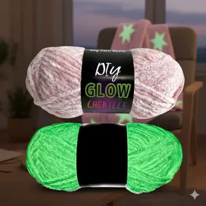 Glow in the Dark Yarn - Soft Self-Luminous Knitting Crochet Thread for DIY Scarves, Hats, Amigurumi. Medium Weight, Absorbs Light & Glows. Creative Craft Supplies for Handmade Knit Projects.