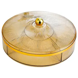 Clear Candy Server with Lid, Vintage Snack Organizer, Candy Storage Box, Ideal for Wedding, Birthday, Graduation Ceremony and Festival Celebrations, Containers