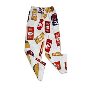 Taco Bell Women's Lounge Pants – Fun Food Print Pajama Bottoms with Hot Sauce & Tacos – Soft Cotton Comfort Fit