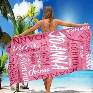 Personalized Custom Name & Text Beach Towel & Bath Sheet - Large Quick-Dry Microfiber with Name&Number&Message Printing, Lightweight for Swimming, Surfing, Pool, Spa - Ideal Summer Gift