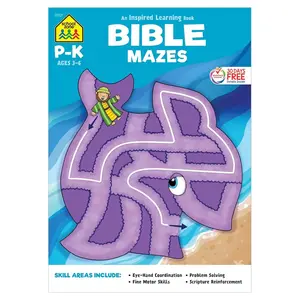 School Zone Bible Mazes! Workbook: 32 Pages, Preschool, Kindergarten, Christian Scripture, Old & New Testament, Problem-Solving, Ages 3 to 6 Paperback – January 8, 2019