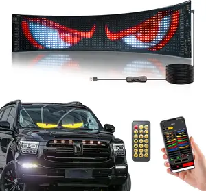 Devil Eyes Light for Cars 23.4"x4.7" Programmable Flex LED Sign with APP Control & Remote Controller for Car Windshield Enhancement