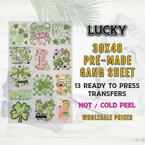 Lucky Gang Sheet, St Patrick's Day DTF Transfer, Lucky Dtf Print, Lucky Transfer, Shamrock Dtf Print, Direct To Film, Custom Dtf Transfers