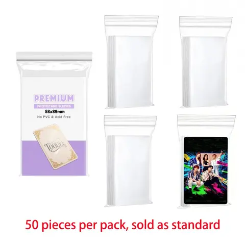 50/100/200/500 Pcs Kpop Photocard Sleeves 58×89mm Ultra Clear Photo Card Sleeves PVC Free & Acid Free Photocards Holder for Kpop Cards Collector,Kpop Lovers, Trading Card Sleeve Collectible Card Sleeves