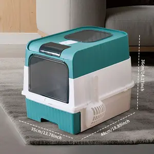 blueMagic Cube Intelligent Automatic Cat Litter Box - Hands-Free Operation, Silent Design, Ideal for Multi-Cat Families, Supports a Clean Home, Automatic Litter Box
