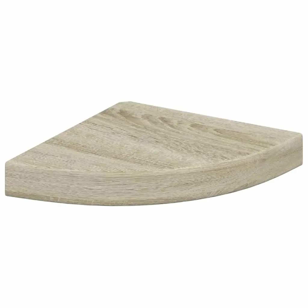 vidaXL Wall Corner Shelf, Floating Corner Shelf, Display Shelf, Wall Mounted Shelf for Book DVD CD Photo Frame Display, Modern Style, Oak MDF 323904