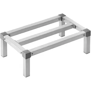 Newly Upgraded Aluminum Dunnage Rack For Warehouse And Workshop Storage, Stationary 24 X 14 X 8 Inches Dunnage Rack With Sturdy Aluminum Construction, Versatile Heavy Duty Storage Shelf For Pallets, Boxes, And Parts