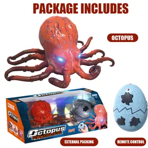 Remote Control Animals Crawling RC Octopus Toy with Blue LED Eyes & Realistic Movement Crawling, Cool Gag Gifts or Birthday Gift for Boys Girls.