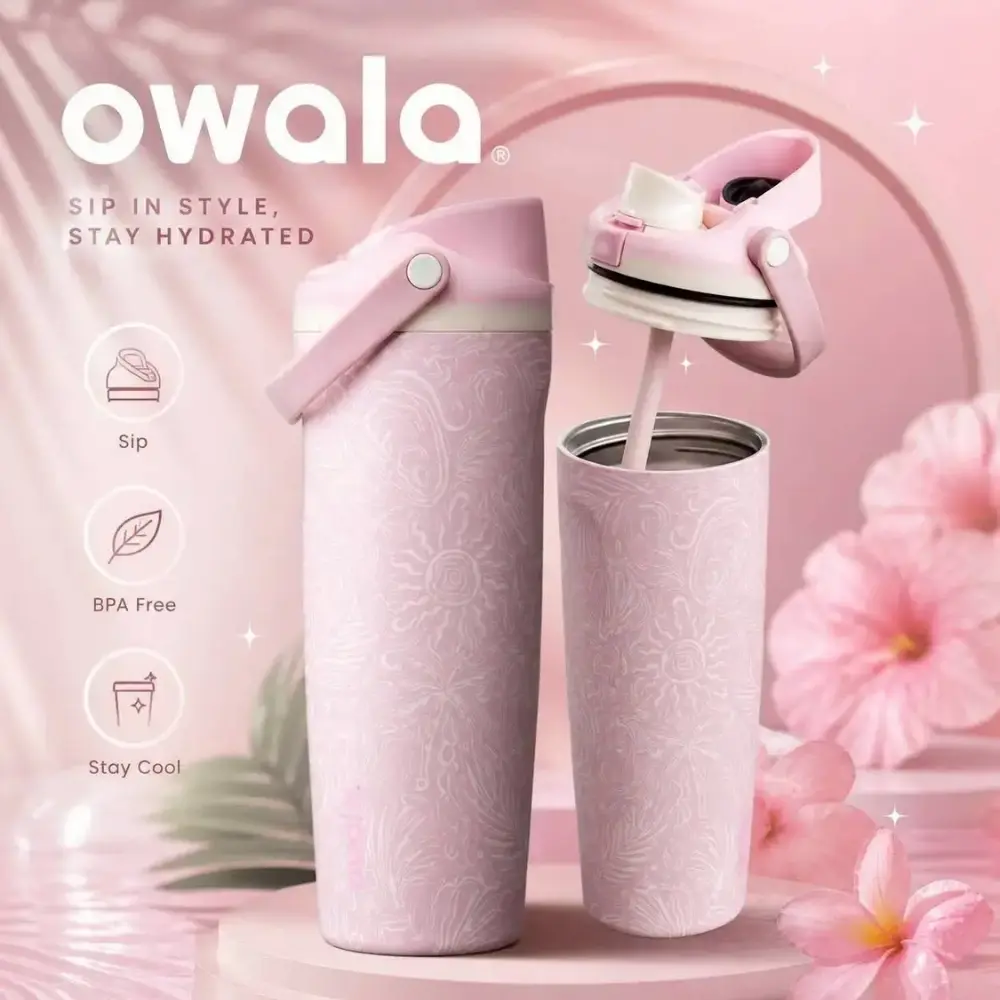 Owala Coastal Bohemian Limited-Edition Water Bottle,  Drinkware, Travel Cup, Insulated bottle