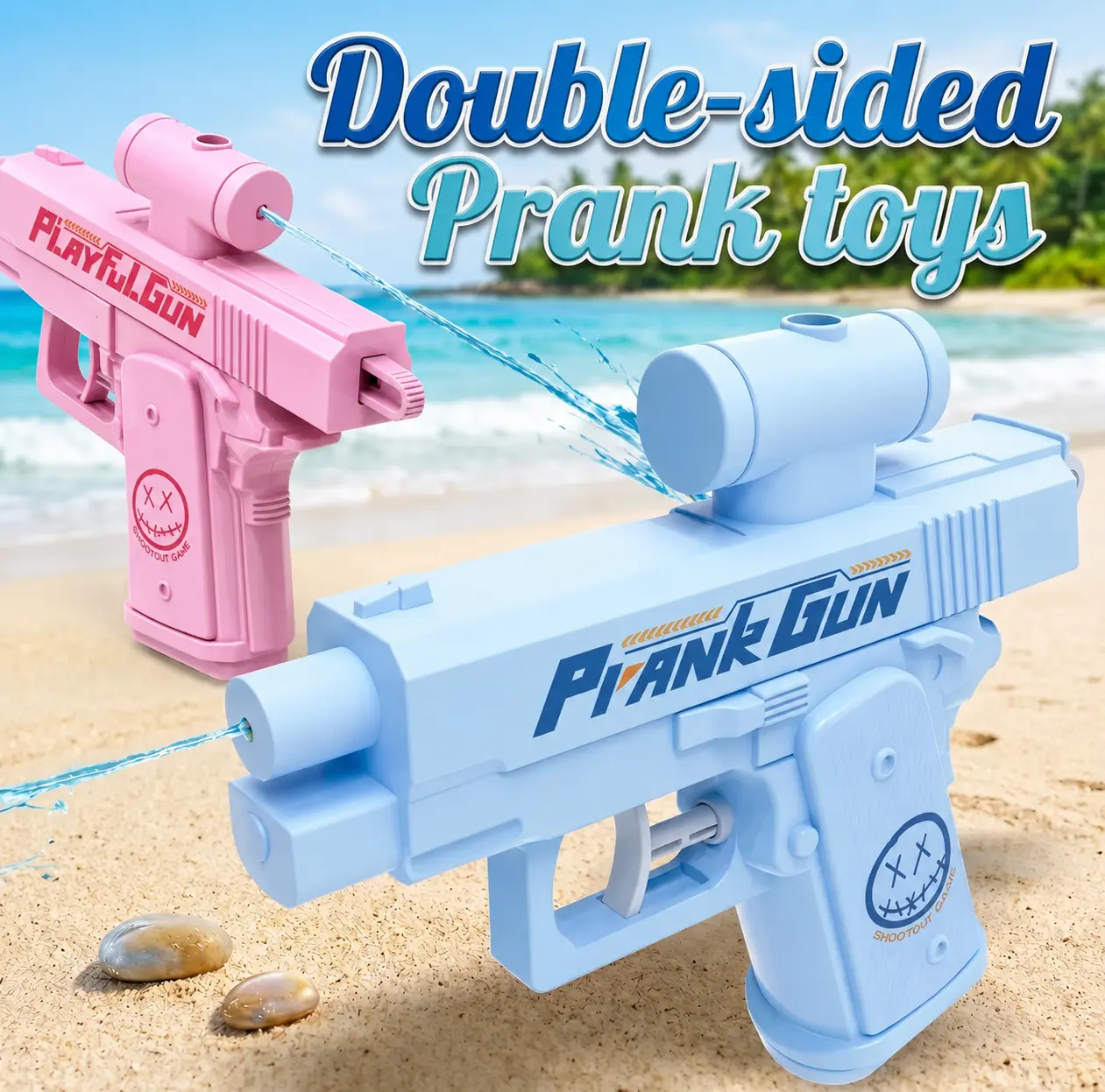 Prank Gun Toy, Creative Double-Sided WaterGun, Water Cannon, Ideal for April Fools' Day &Easter Pranks, Fun Party Accessory, Perfect GiftIdea, Waterblaster