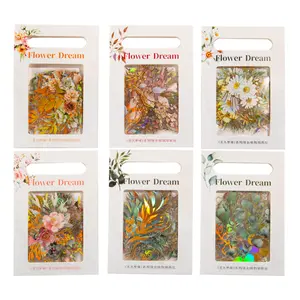 240 Pieces Gold Foil Botanical Stickers with Clear Background, Holographic Flower Eucalyptus Scrapbooking Sticker Floral Decals for Journaling Bullet Journal Planner Card Making DIY Crafts