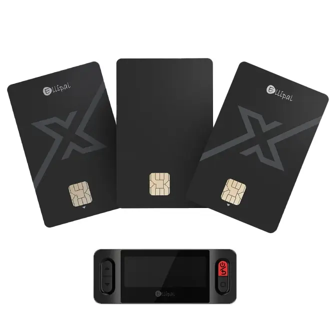 Ellipal X Card (Pack of 3) - Minimalist Portable NFC Crypto Cold Wallet, Secure Offline Storage for Bitcoin, Ethereum, NFTs & 10,000+ Tokens
