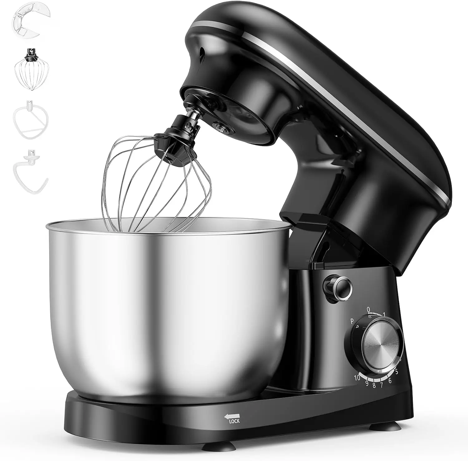 OLIXIS 6.3 Qt Stand Mixer, 10-Speed Tilt-Head Electric Mixer for Baking
