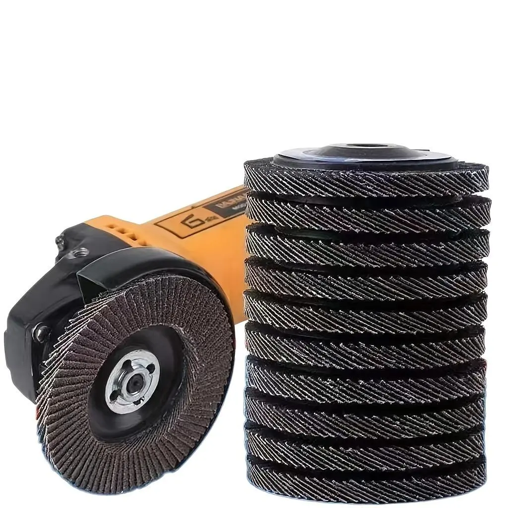 4 Inches Ceramic Alumina Flap Disc Sanding Wheels (10 Pack) – 60/80/120 Grit Options, Fiberglass Backing for Angle Grinder, Rust Removal Products for Metal Surfaces, Ideal for DIY Users’ Grinding, Polishing