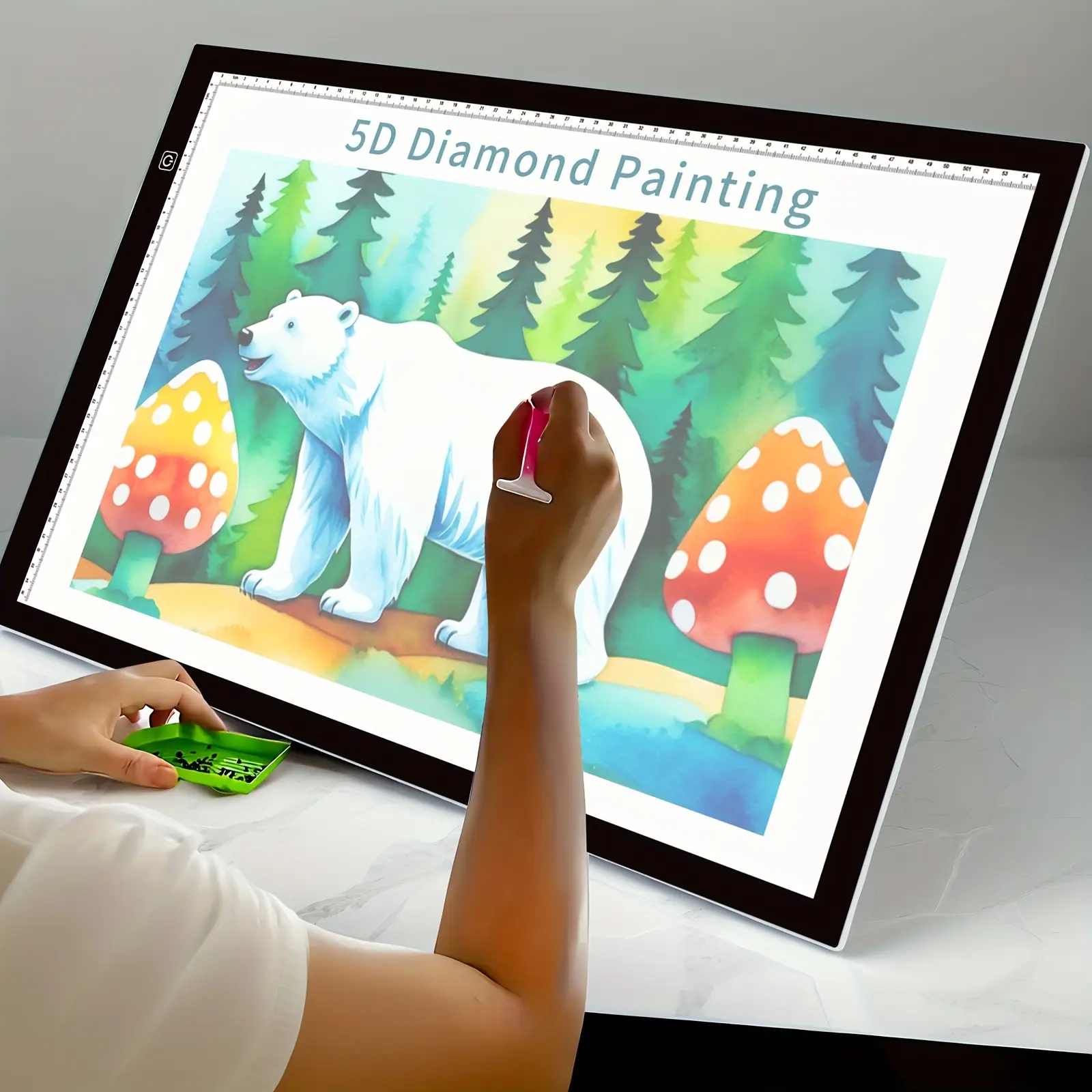 Luminous A3 USB-Powered Acrylic LED Light Pad with USB Port - 3-Level Brightness Art Supply, Writing Supplies for Artists' Work, Easy Power for Sketching, Diamond Painting