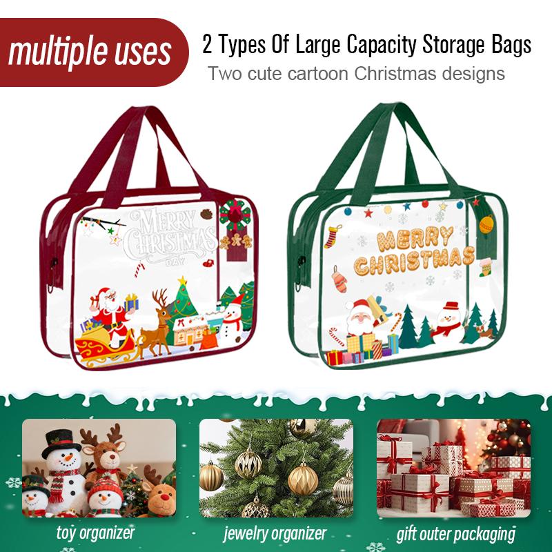 Christmas Desk Organizer, Desktop Storage Pouch with Holiday Patterns for Office Supplies, Makeup, Pens | Festive Gift for Women, Teens, Coworkers