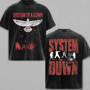 System Of A Down Tee Wash – System Of A Down Washed Band T-Shirt, Vintage Washed Graphic Tee, Unisex Oversized Streetwear Shirt, , Casual Oversize Rock Shirt, Gift for SOAD Fans ICM