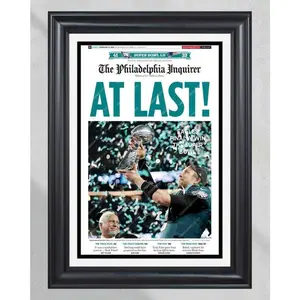 [Sale up to 35%] + [FREE SHIP] + [NO FRAME] At Last Eagles SB LII Champions Poster, Philadelphia Inquirer Newspaper Print, Football Victory Wall Art for Fans