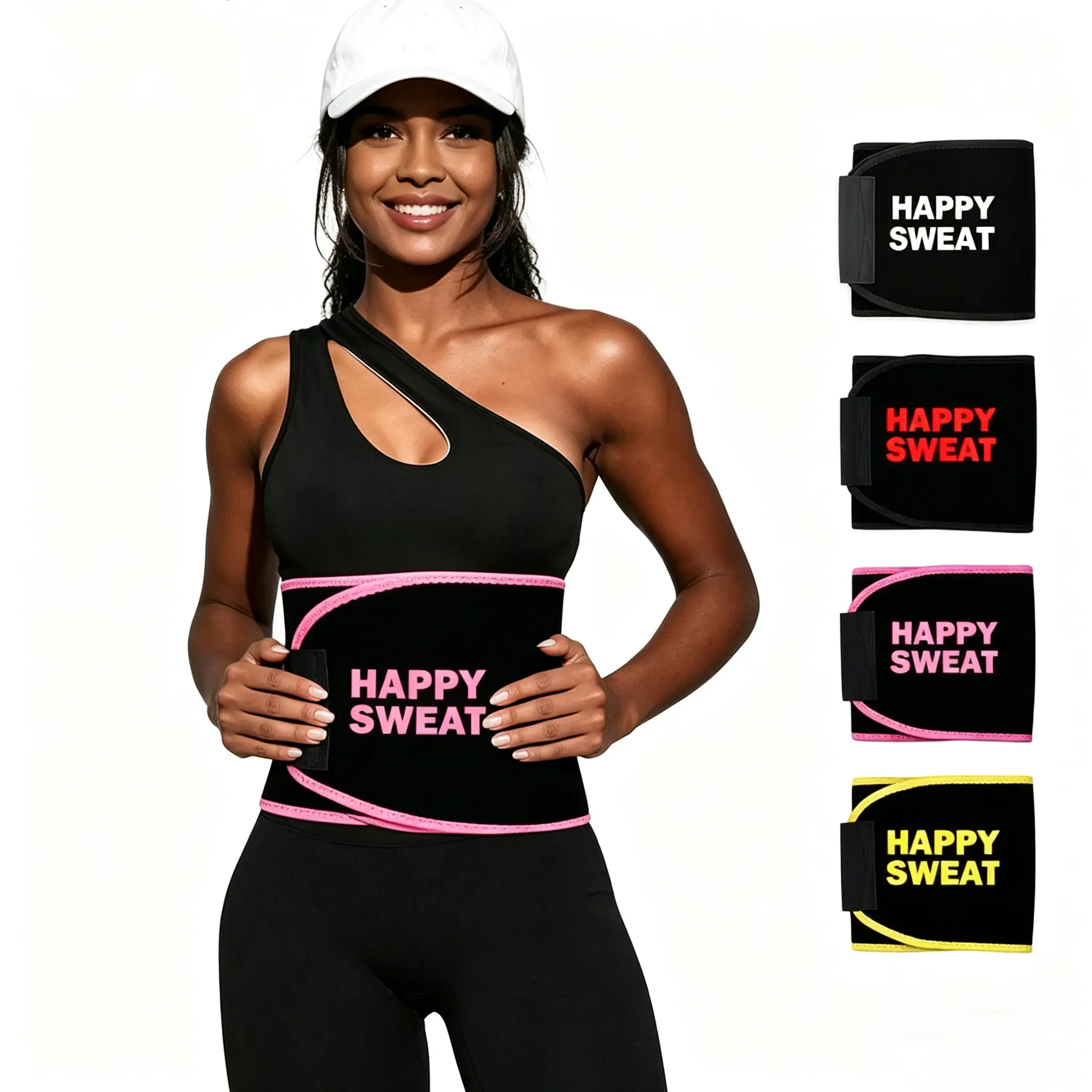 Neoprene Shapewear Sports Waist Belt for Adults - Velcro-Closure, Stretch, Durable, Comfortable, Non-Slip Reusable Workout Band for Gym Squats, Running Waist Support, Mid-Waist