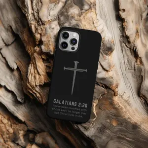 Bible Verse Phone Case with 3 Nail Cross Suitable for Iphone 11/12/13/14/15/16/17 Pro Promax Plus Air