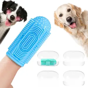 Dog Toothbrush Finger Toothbrush Dogs Tooth Brushing Kit 4Pack Dogs Finger Toothbrushes for Dog Teeth Cleaning& Dental Care Doges Tooth Brush Pet Toothbrush