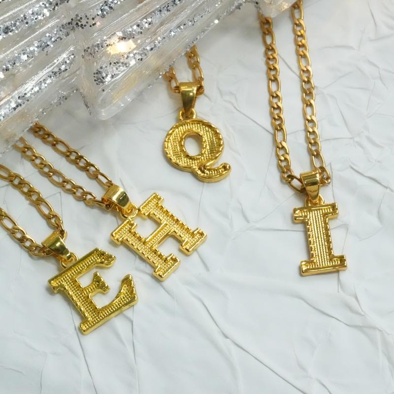 Initial Necklace – Choose Your A-Z Letter, Figaro Chain Extension, Thoughtful Gift for Friends & Family  ,  Mother's Day Gift, Chains for men, Charms Jewelry , Name Necklace, Gifts for Wife,  Girlfriend Gifts
