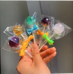 rainbow fluorite candy lolipop hotsale pretty candy carvings