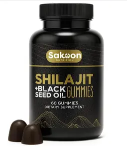 Pure Shilajit Gummies for Men & Women, Shilajit with Black Seed Oil, High Potency Pure Himalayan Resin for Energy, Immune Support, and Cognitive Function, Lab Tested Chewables