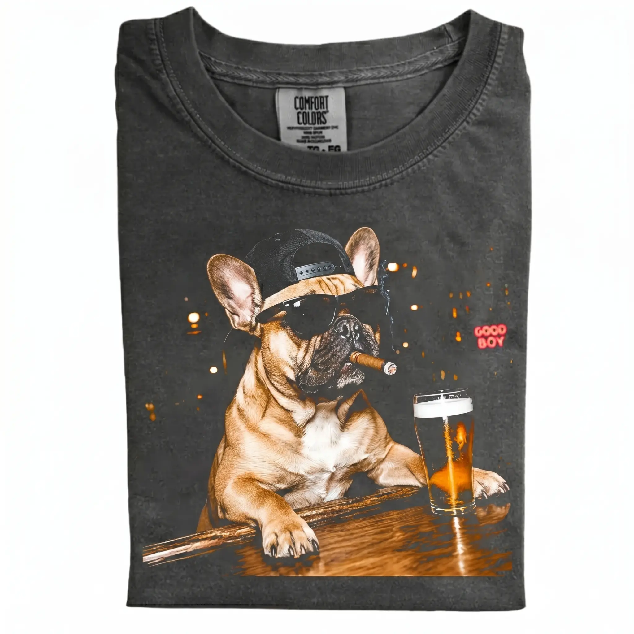 Funny French Bulldog Drinking Beer T-Shirt, Vintage 90s Edgy Dog Meme Tee, Streetwear Graphic, Unisex Fit Design, Unique Pet Lover Gift